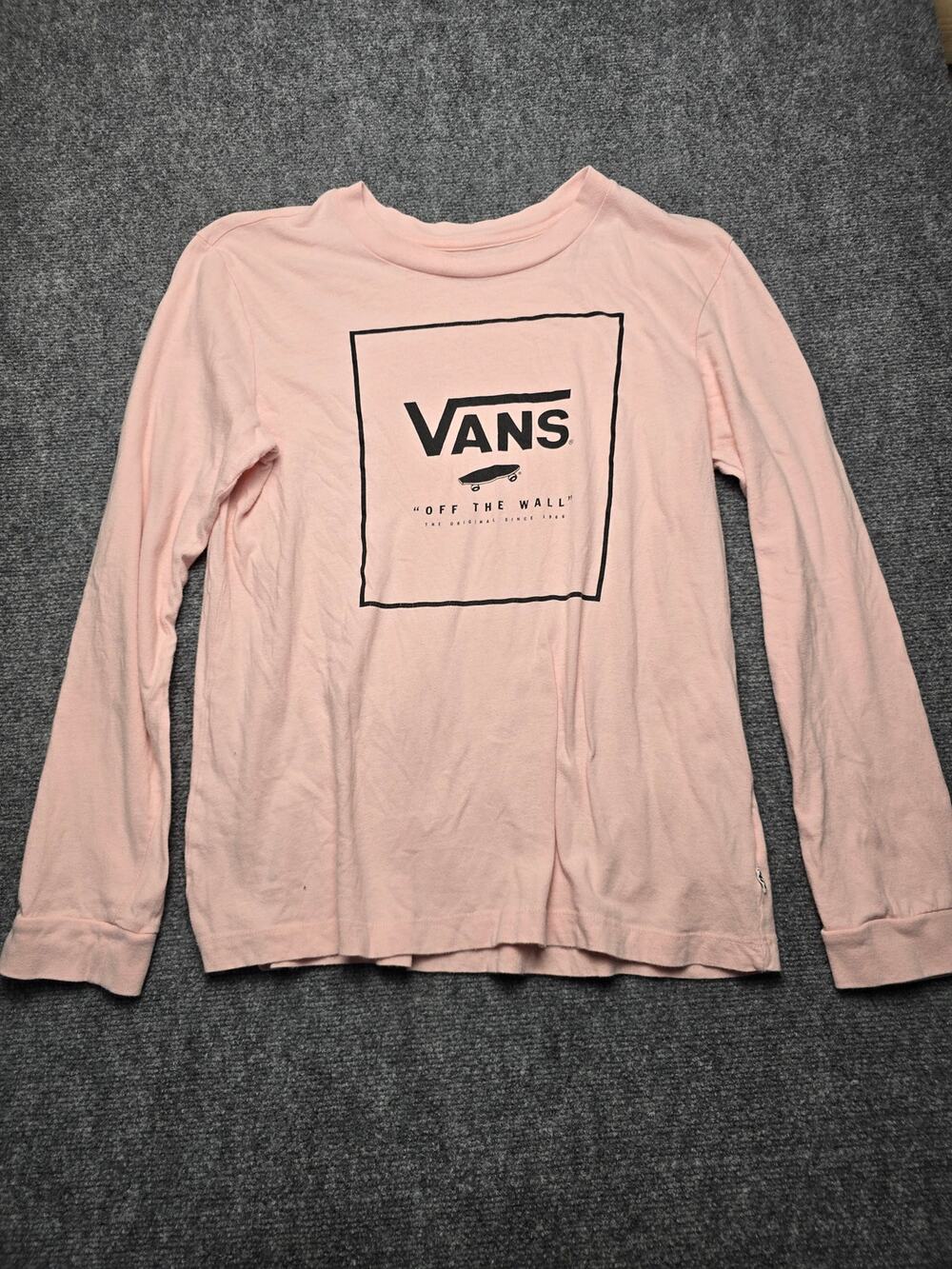 Vans Long Sleeve Shirt Mens L Pink Graphic Off The Wall Skate T Shirt